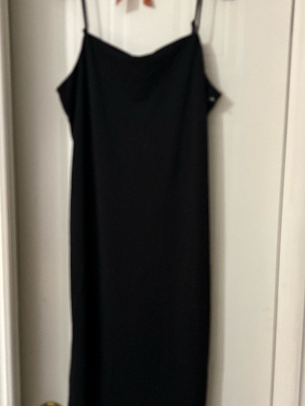 H&M Black Slip Midi Dress with Thin Straps